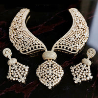 JCM Royal Glow American Diamond Necklace Set