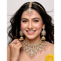 JCM Ethnic Glam Pota Stone Beads And Pearl Semi-Bridal Jewelry Set