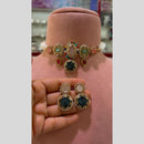 JCM Glam Multi Color Pota Stone And Pearl Choker Necklace Set