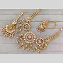 JCM Premium Designer Pota Stone And Pearl Choker Necklace Set
