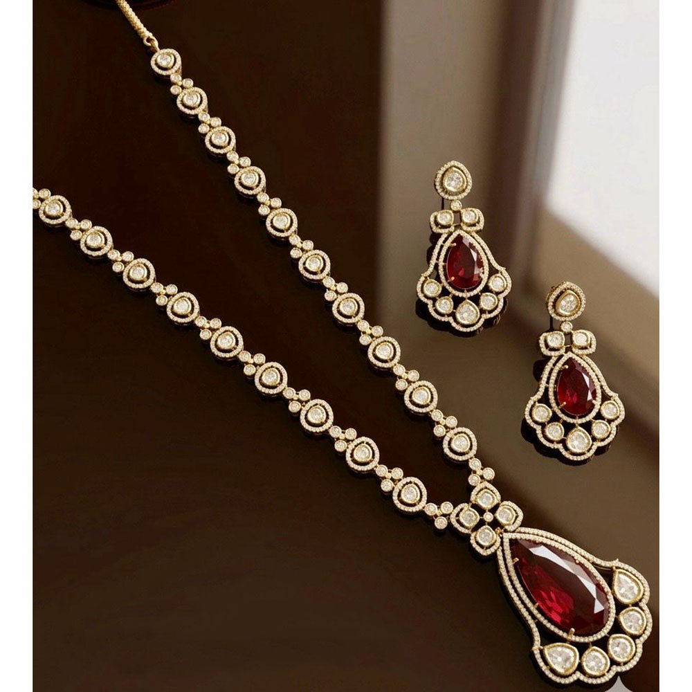 JCM Premium Pota Stone And Austrian Stone Necklace Set
