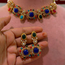 JCM Premium Designer Pota Stone Multi Color Choker Necklace Set
