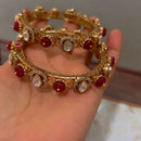 JCM Heritage Style Polki Kundan Stone Bangles Set