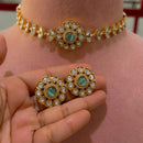 JCM Grand Polki Kundan Stone And Pearl Statement Choker Necklace Set