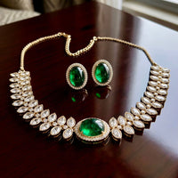 JCM Premium Pota Stone And Austrian Stone Necklace Set