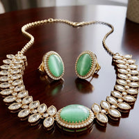 JCM Premium Pota Stone And Austrian Stone Necklace Set