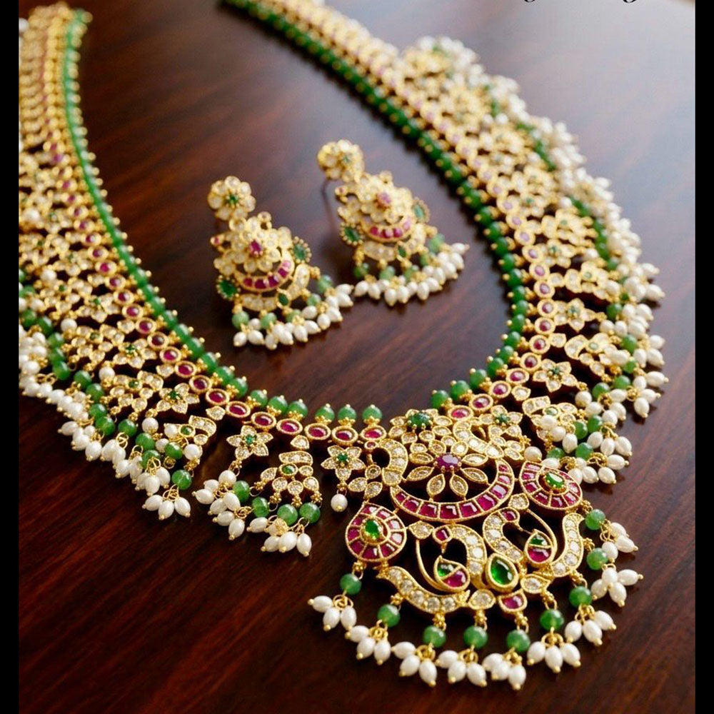 JCM Royal Pota Stone Pearl And Beads Long Necklace Set