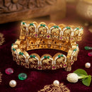 JCM Grand Designer Pota Stone And Pearl Openable Bangles Set