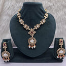 JCM Grand Polki Kundan Stone And Pearl Statement Necklace Set