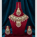 JCM Premium Kundan Stone And Beads Necklace Set for Women