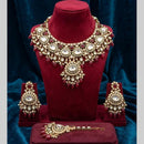JCM Grand Kundan Stone And Beads Statement Choker Necklace Set