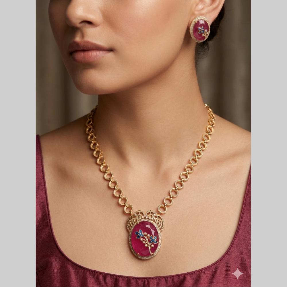JCM Designer Crystal Stone Statement Necklace Set