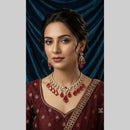 JCM Luxury Polki Kundan Stone Necklace Set for Women