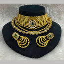 JCM Maharani Style Pota Stone And Austrian Stone Choker Necklace Set