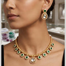 JCM Designer Pota Stone And Pearl Necklace Set