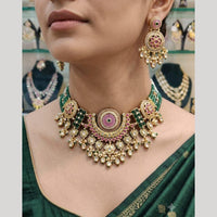 JCM Designer Pota Stone And Pearl Necklace Set