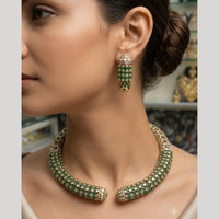 JCM Premium Party Wear Pota Stone And Austrian Stone Necklace Set