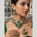 JCM Maharani Style Pota Stone And Austrian Stone Ganesha Choker Necklace Set