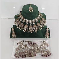 JCM Luxury Polki Kundan Stone And Pearl Necklace Set 