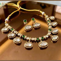 JCM Luxury Polki Kundan Stone Necklace Set for Women