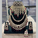 JCM Designer Polki Kundan Pearl And Beads Double Necklace Set