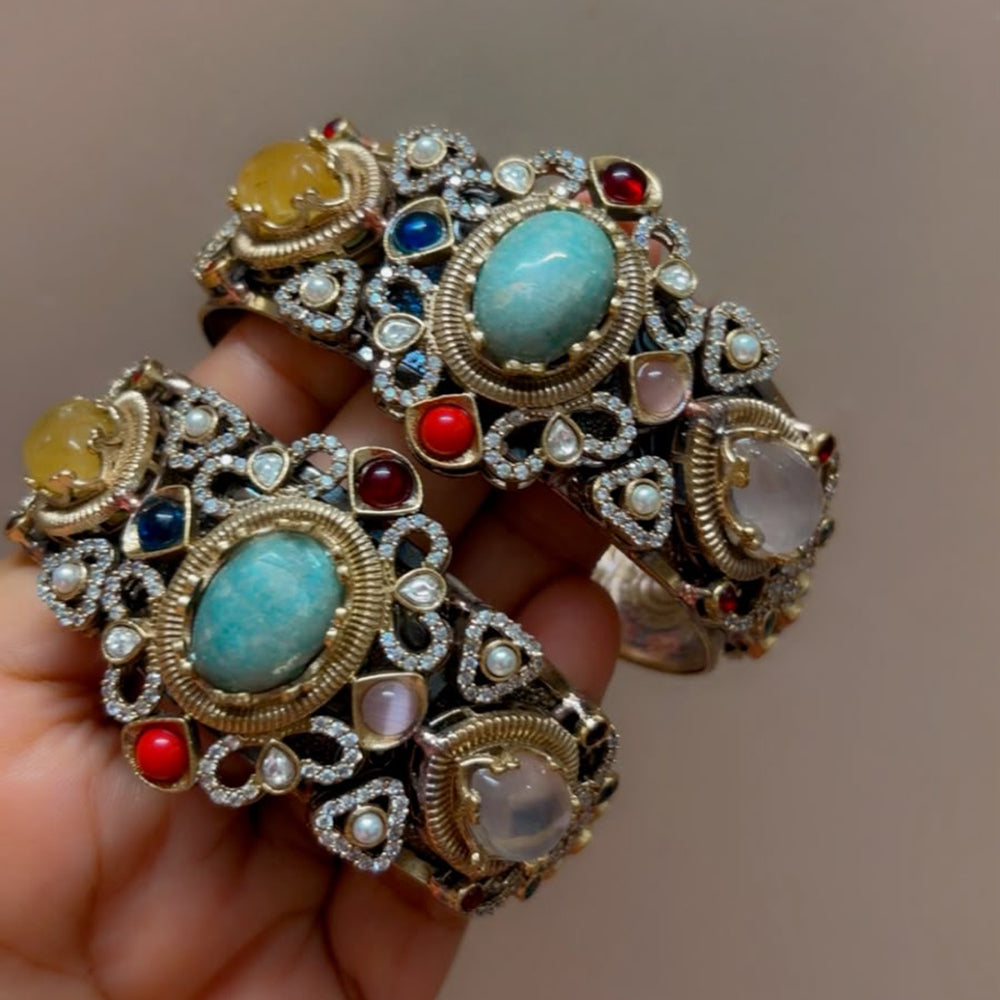 JCM Ethnic Designer Multicolor Stone Bangles Set