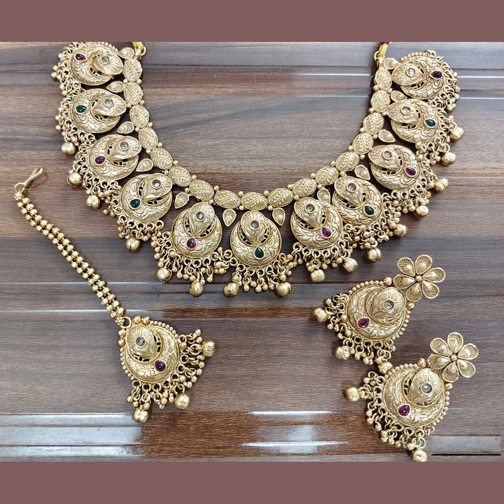 JCM Ethnic Pota Stone And Beaded Necklace Set for Women