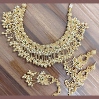 JCM Ethnic Pota Stone And Beaded Necklace Set for Women