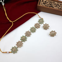 JCM Maharani Style Pota Stone Choker Necklace Set