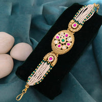 JCM Luxury Pota Stone And Pearl Adjustable Bracelets