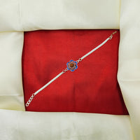 JCM Silver Tone Designer Meenakari Work Rakhi  