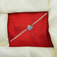 JCM Silver Tone Designer Meenakari Work Rakhi  