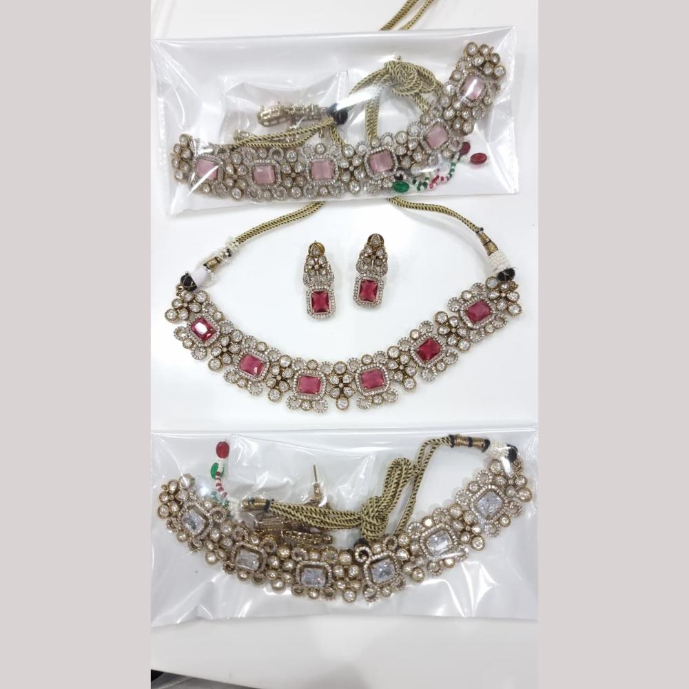JCM Elegant Polki Kundan Stone Choker Necklace Set