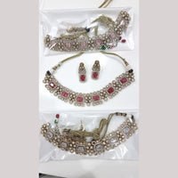 JCM Elegant Polki Kundan Stone Choker Necklace Set