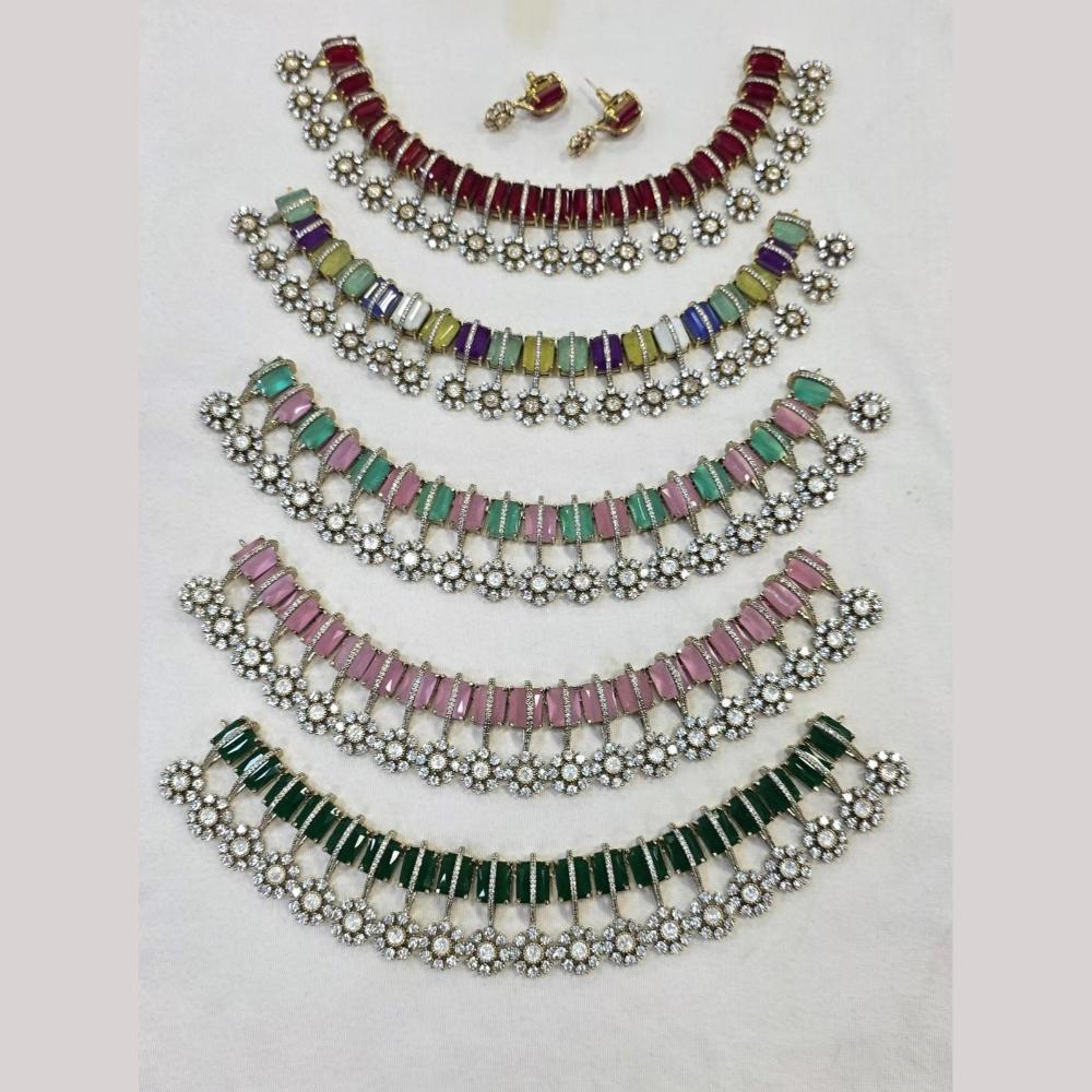 JCM Elegant Polki Kundan Stone Necklace Set