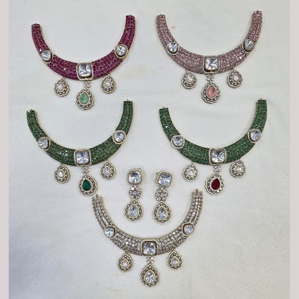 JCM Elegant Polki Kundan Stone Necklace Set