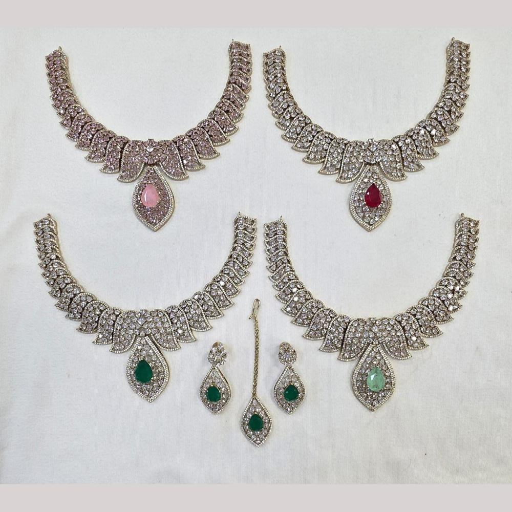 JCM Elegant Polki Kundan Stone Necklace Set