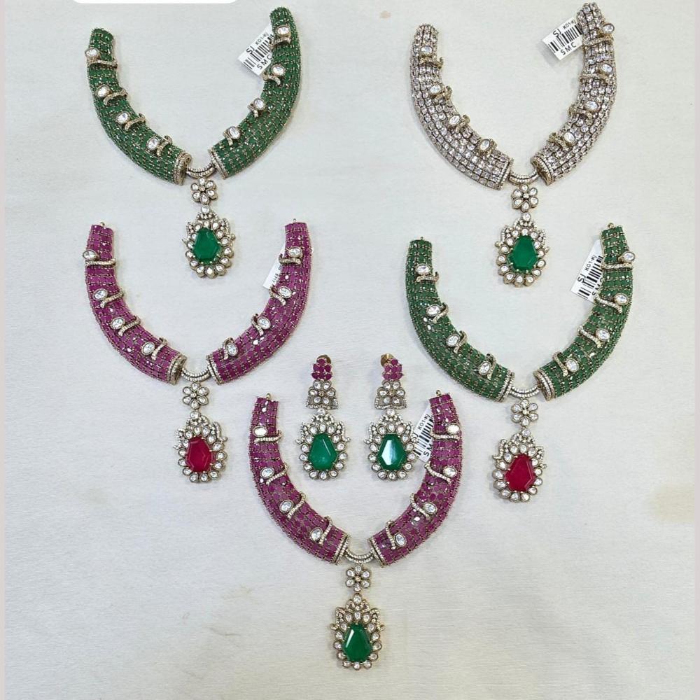JCM Elegant Polki Kundan Stone Necklace Set