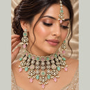 JCM Grand Kundan Stone And Beads Statement Choker Necklace Set