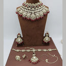 JCM Ethnic Glam Kundan Stone Beads And Pearl Semi-Bridal Jewelry Set