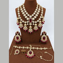 JCM Ethnic Glam Kundan Stone Beads And Pearl Semi-Bridal Jewelry Set