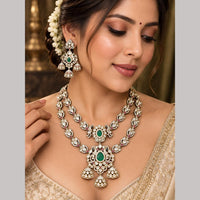 JCM Designer Pollki Kundan Stone And Austrian Stone Necklace Set