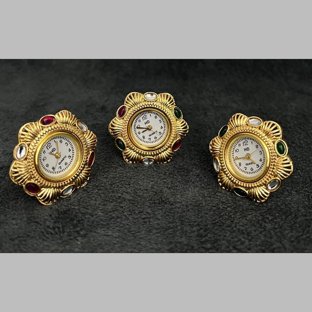 Jcm Borivali Gold Plated Austrian Stone Watch Ring