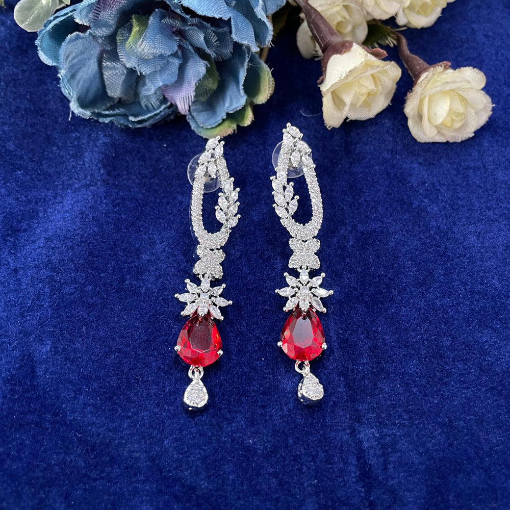 Suman Art Sparkling American Diamond Dangler Earrings