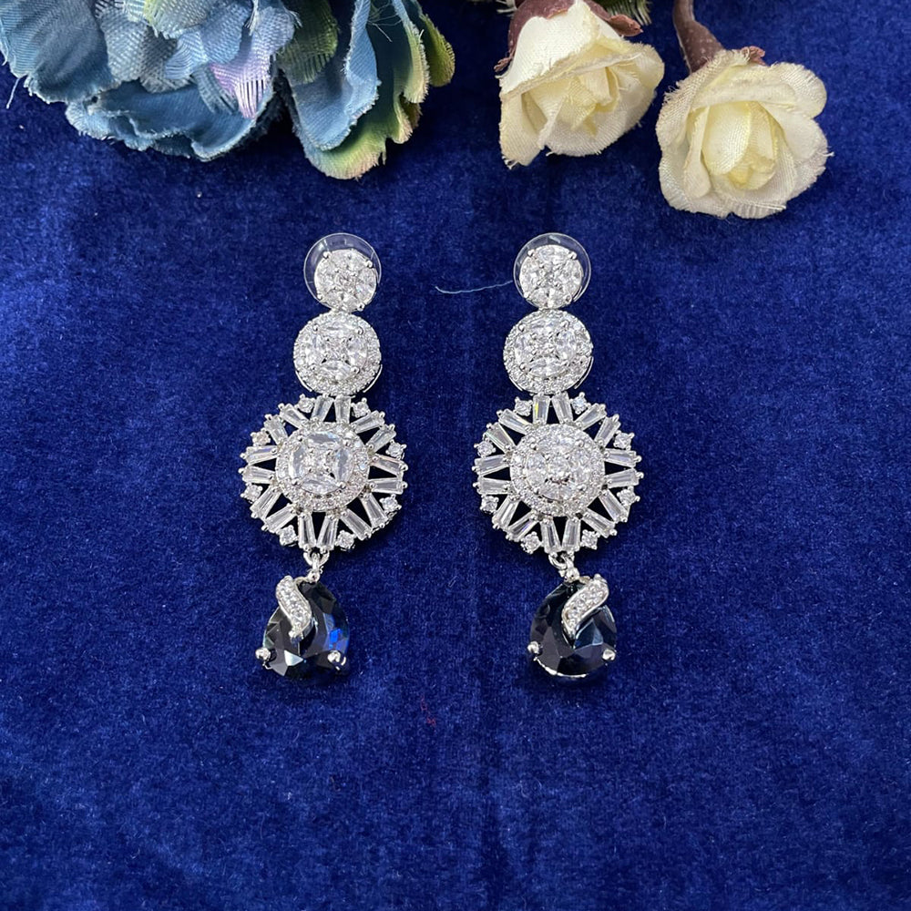 Suman Art Sparkling American Diamond Dangler Earrings