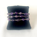 Jewel Treatzz Beautiful Everyday Wear Gold Plated 3 Line Amethyst Bracelet  