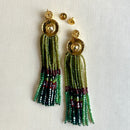 Jewel Treatzz Lovely Long Gold Plated Tassel Earrings With Kundan & Agate Crystals