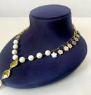 Jewel Treatzz Pearl Necklace With Yellow Clover Flower Pendant