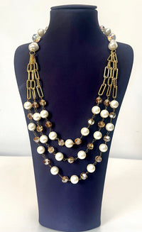 Jewel Treatzz Pearls & Briolette Beads 3 Layered Partywear Elegant Necklace