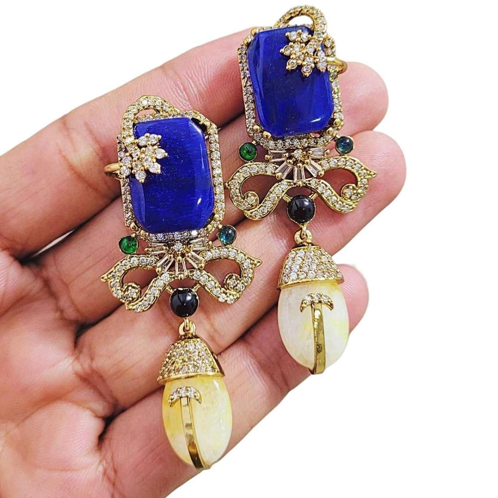 Jewel Treatzz Luxury Finish Gemstone Push Back Dangle Earrings